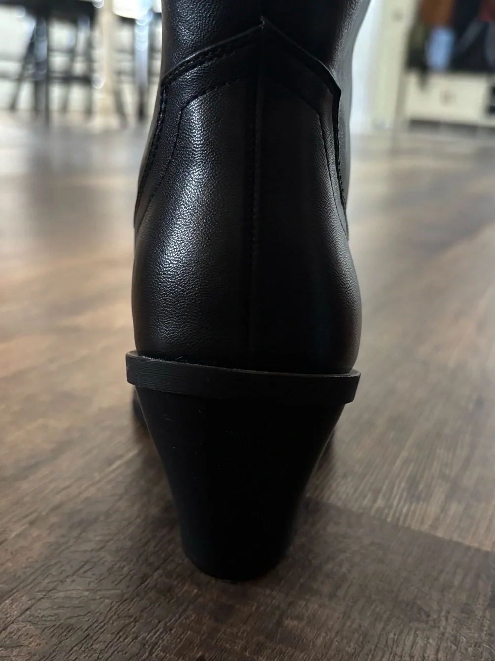 Classic Black Over-the-Knee Leather Boots - Elevated Heel